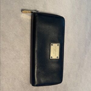 Black Michael Kors Leather Wallet with Gold Accents